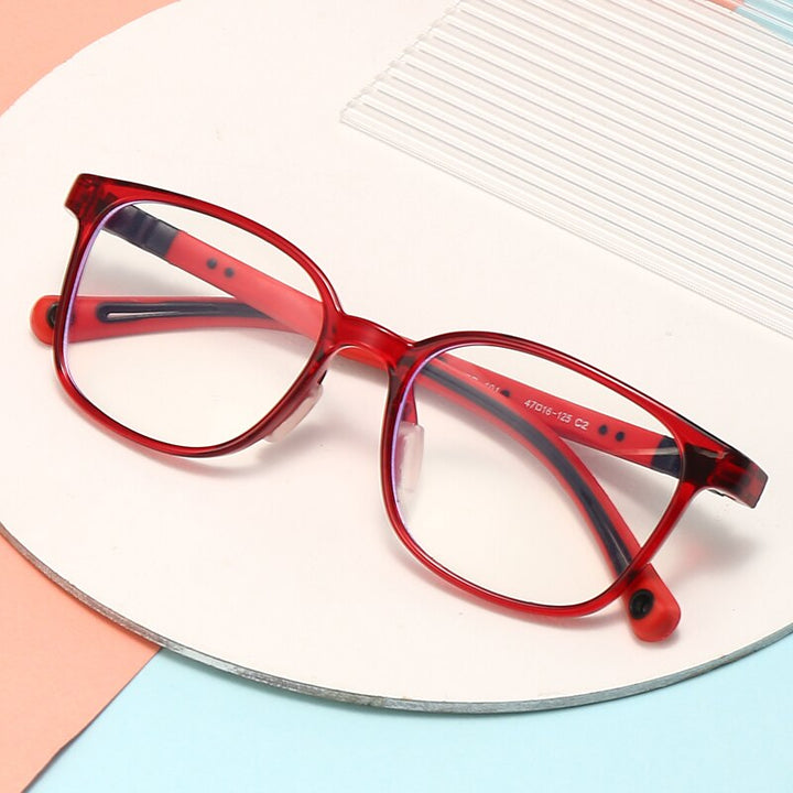 Oveliness Unisex Children's Full Rim Square Tr 90 Titanium Eyeglasses Trd101 Full Rim Oveliness