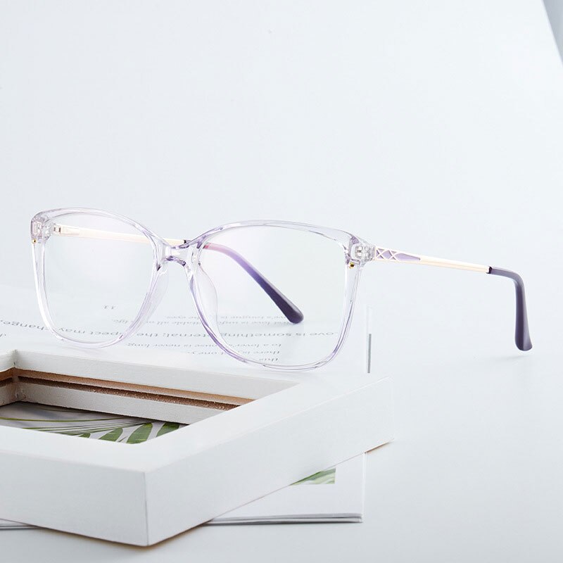 Hotony Women's Full Rim TR 90 Resin Square Frame Eyeglasses 7034 Full Rim Hotony