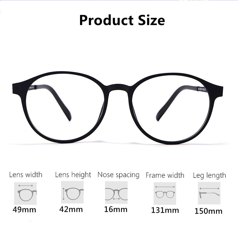 Yimaruili Unisex Full Rim Round Titanium Frame Eyeglasses 8868T Full Rim Yimaruili Eyeglasses