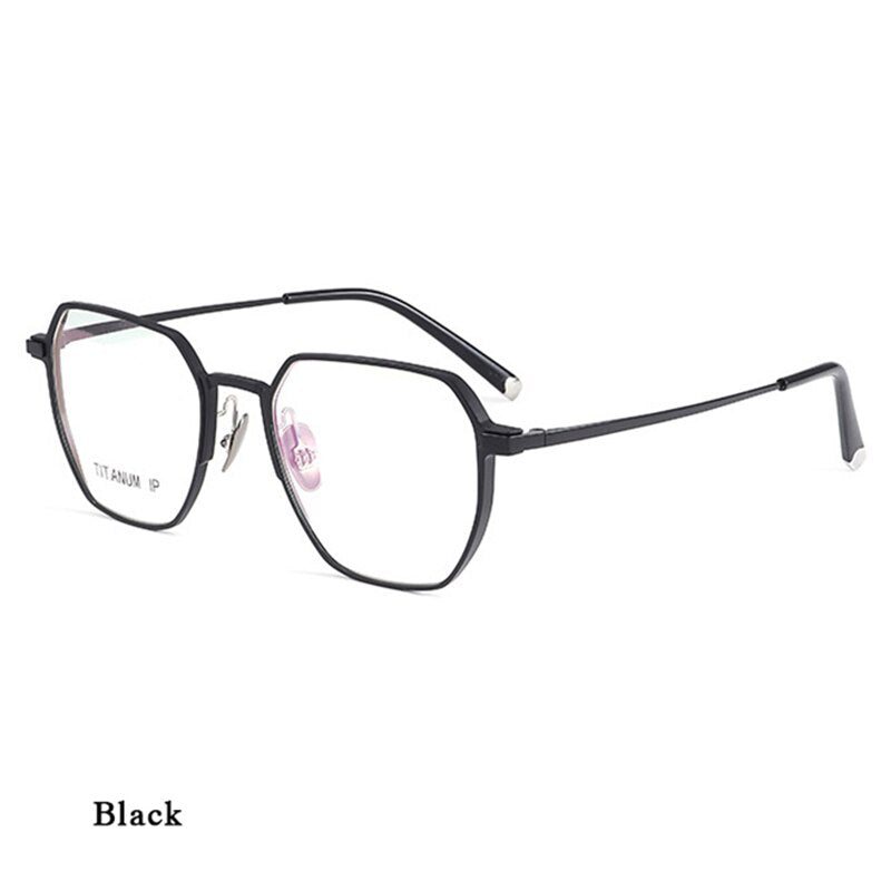 Hotochki Unisex Full Rim Titanium Alloy IP Plated Frame Eyeglasses 66004 Full Rim Hotochki Black
