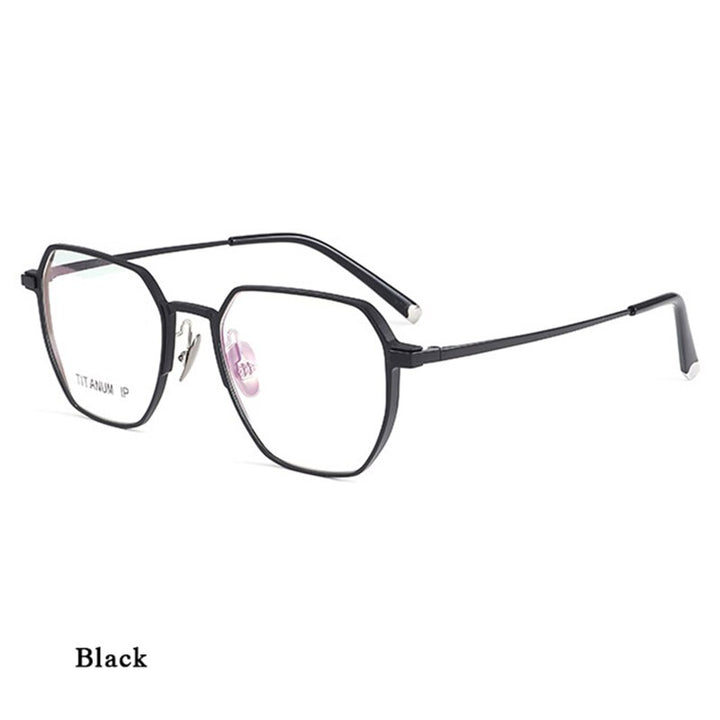 Hotochki Unisex Full Rim Titanium Alloy IP Plated Frame Eyeglasses 66004 Full Rim Hotochki Black