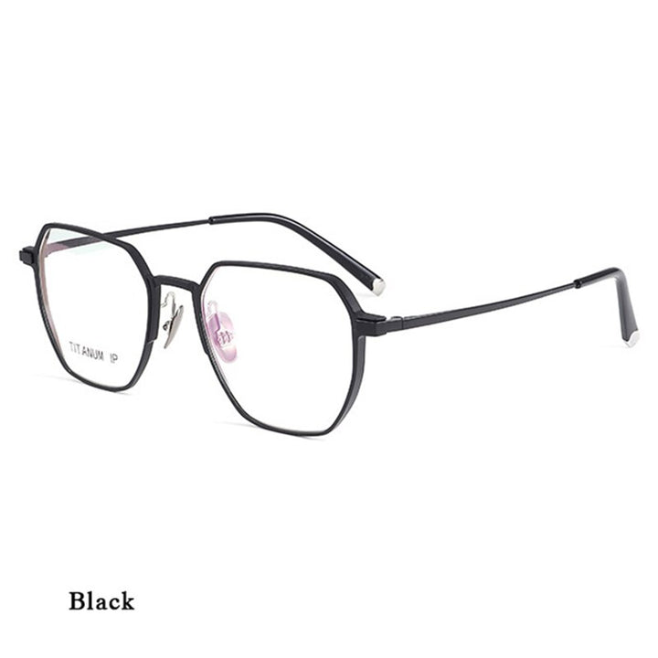Hotochki Unisex Full Rim Titanium Alloy IP Plated Frame Eyeglasses 66004 Full Rim Hotochki Black  