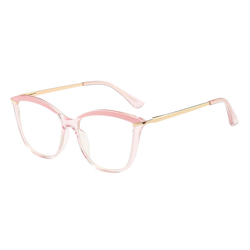CCspace Unisex Full Rim Cat Eye Tr 90 Titanium Frame Eyeglasses 46911 Full Rim CCspace C4Pink