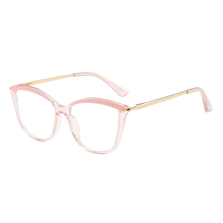 CCspace Unisex Full Rim Cat Eye Tr 90 Titanium Frame Eyeglasses 46911 Full Rim CCspace C4Pink