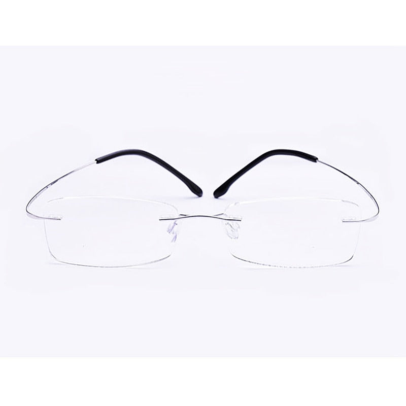 Yimaruili Unisex Rimless TR 90 Resin β Titanium Frame Eyeglasses Rimless Yimaruili Eyeglasses Silver