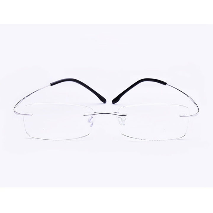 Yimaruili Unisex Rimless TR 90 Resin β Titanium Frame Eyeglasses Rimless Yimaruili Eyeglasses Silver