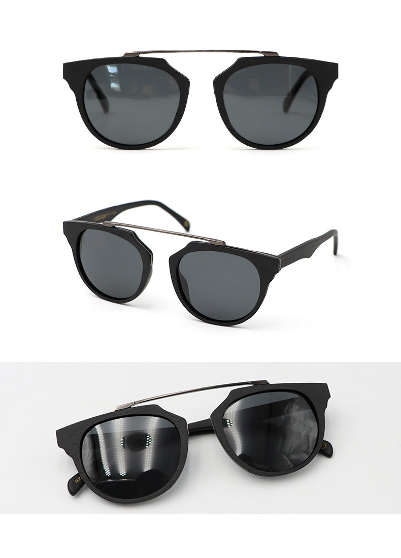 Hdcrafter Unisex Full Rim Cat Eye Wooden Acetate Frame Polarized Sunglasses Ps7177 Sunglasses HdCrafter Sunglasses