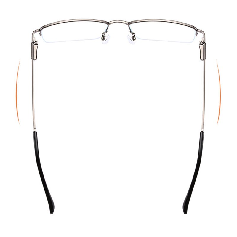 Handoer Unisex Semi Rim Rectangle Alloy Eyeglasses Semi Rim Handoer