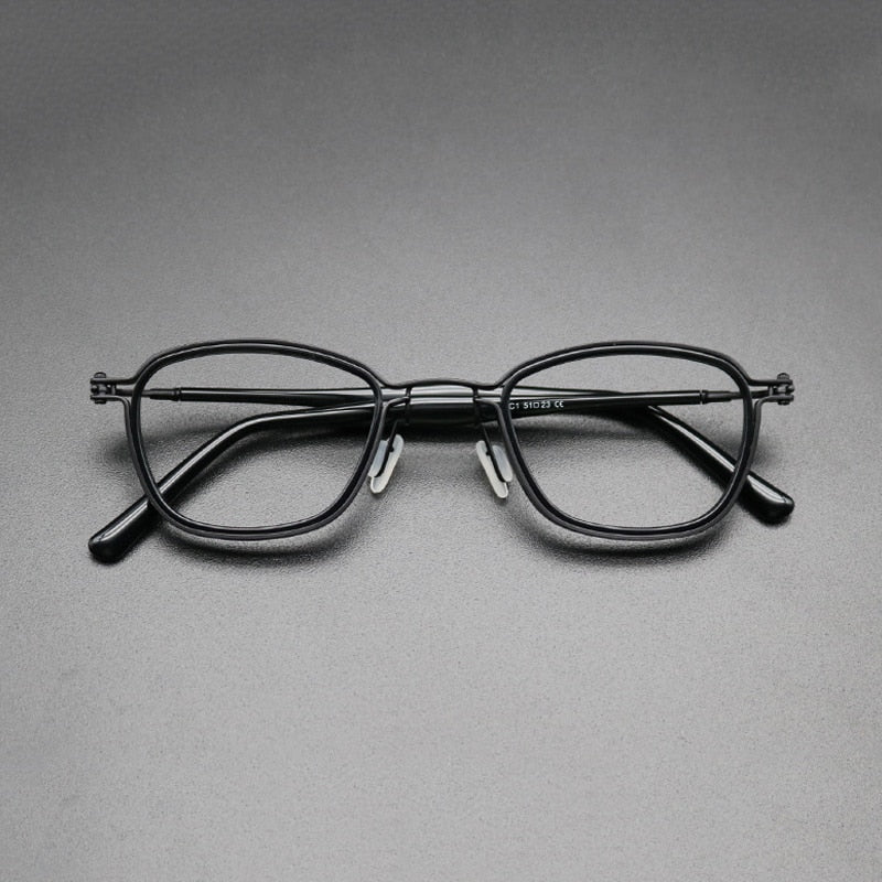 Gatenac Unisex Full Rim Square Acetate Titanium Frame Eyeglasses Gxyj544 Full Rim Gatenac 3