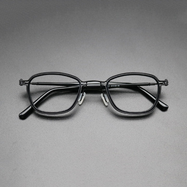 Gatenac Unisex Full Rim Square Acetate Titanium Frame Eyeglasses Gxyj544 Full Rim Gatenac 3