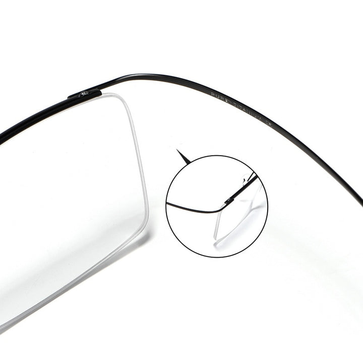 Yimaruili Men's Semi Rim Hinge Free β Titanium Frame Eyeglasses 30004 Semi Rim Yimaruili Eyeglasses