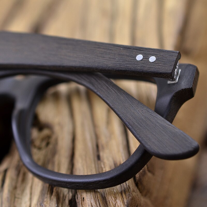 Hdcrafter Men's Full Rim Round Square Handcrafted Wood Frame Eyeglasses Ps6099 Full Rim Hdcrafter Eyeglasses