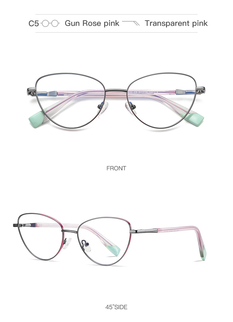Gmei Women's Full Rim Alloy Cat Eye Frame Eyeglasses 3020 Full Rim Gmei Optical