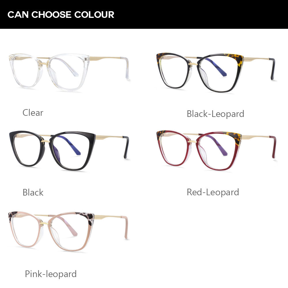 CCspace Women's Full Rim Square Cat Eye Tr 90 Titanium Eyeglasses 54077 Full Rim CCspace