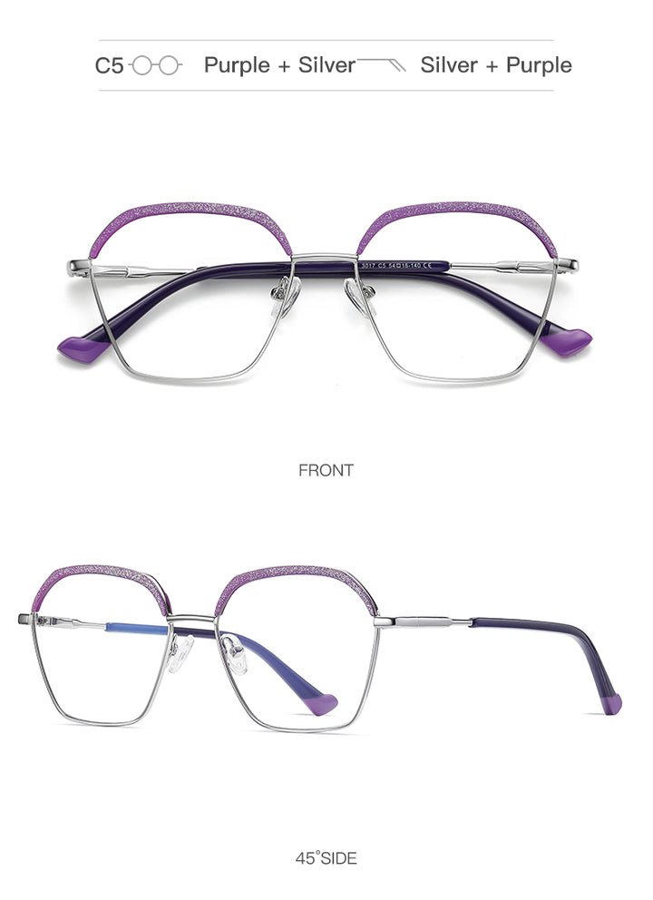 Gmei Women's Full Rim Alloy Square Frame Eyeglasses 3017 Full Rim Gmei Optical   