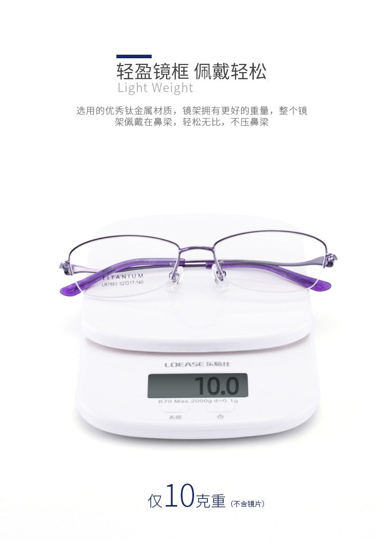 Women's Semi Rim IP Electronic Titanium Plated Frame Lr7883 Semi Rim Bclear