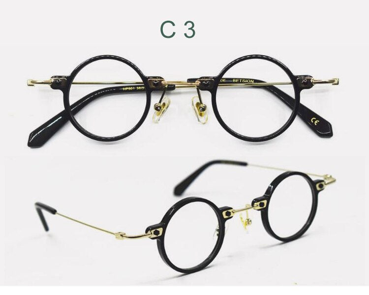 Yujo Unisex Full Rim Round Eyeglasses Acetate Y008 Full Rim Yujo C3 China
