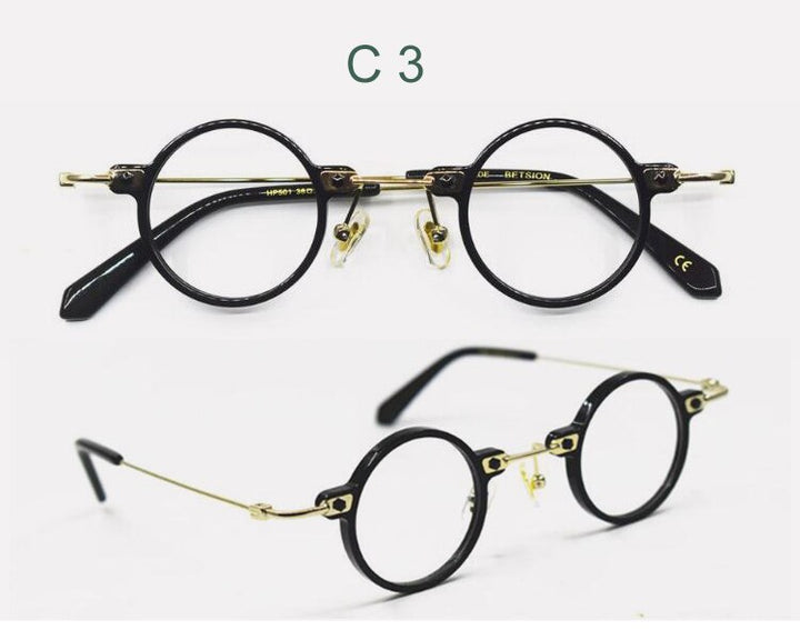 Yujo Unisex Full Rim Round Eyeglasses Acetate Y008 Full Rim Yujo C3 China