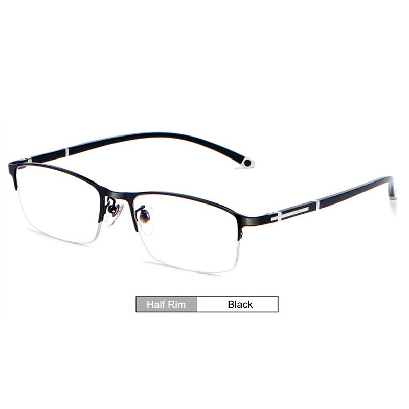 Gmei Unisex Eyeglasses Alloy Full Rim Styles And Half Rim Frame P9211 Semi Rim Gmei Optical Half-Rim-Black