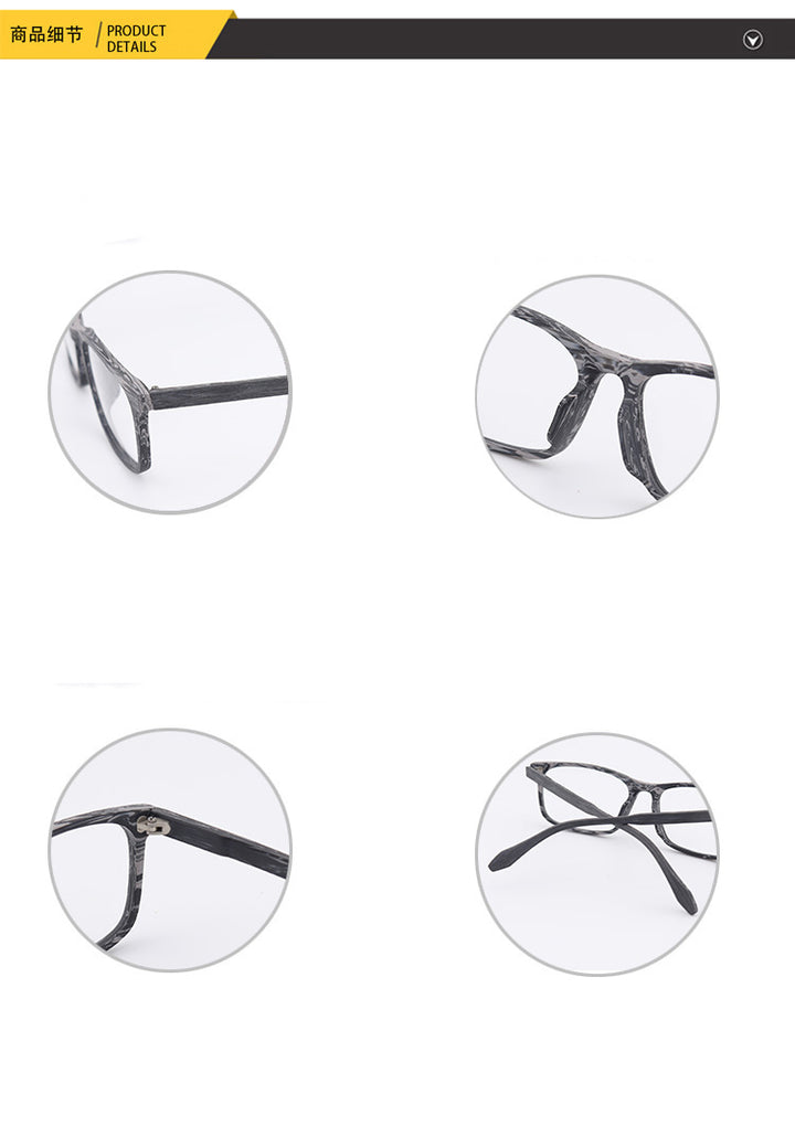 Hdcrafter Unisex Full Rim Oversized Square Wood Frame Eyeglasses 1691 Full Rim Hdcrafter Eyeglasses