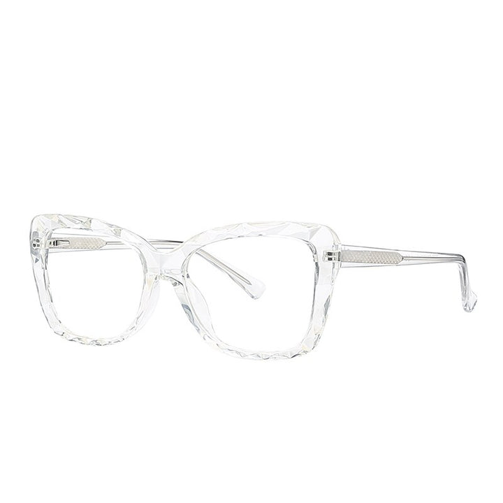 Women's Eyeglasses Cat Eye Acrylic Tr90 Cp Transparent Frame 2009 Frame Gmei Optical C3  