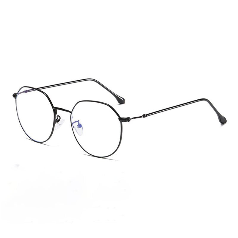 Hotony Unisex Full Rim Polygonal Alloy Frame Eyeglasses 1905 Full Rim Hotony black