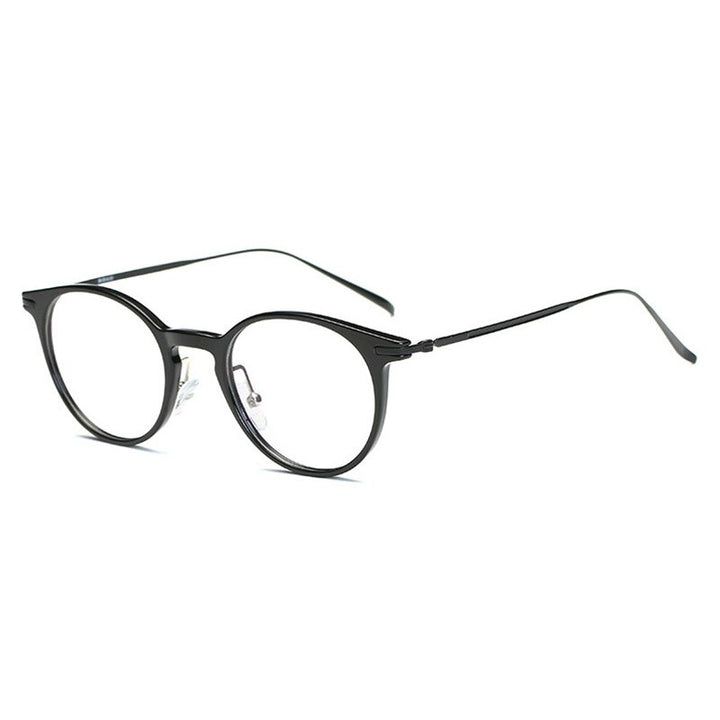 Handoer Unisex Full Rim Round Tr 90 Alloy Eyeglasses 6628 Full Rim Handoer