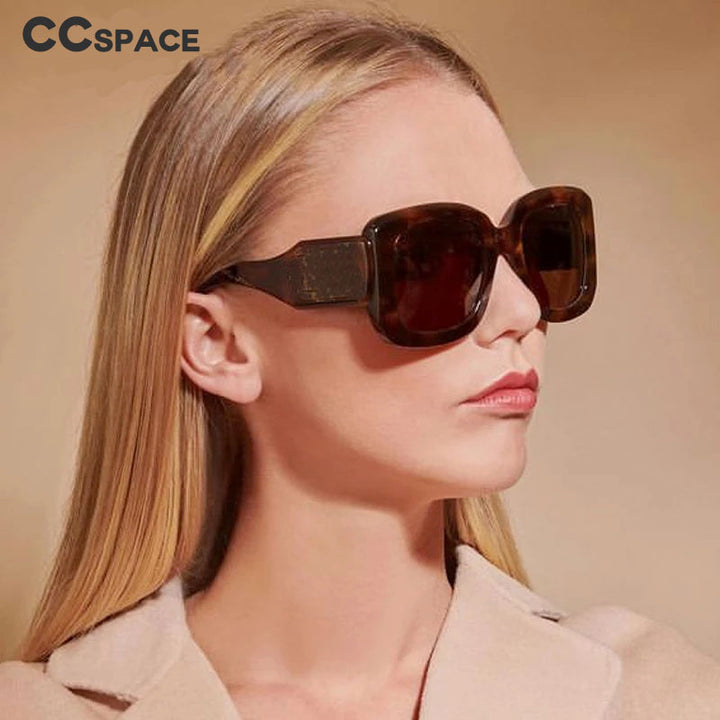 CCspace Women's Full Rim Oversized Square Resin Wide Leg Frame Sunglasses 46633 Sunglasses CCspace Sunglasses