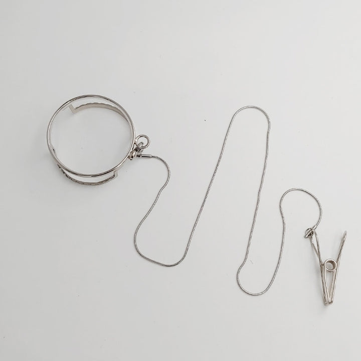 Yujo Unisex Full Rim Round Alloy Single Lens Monocle With Chain Y034 Monocle Yujo