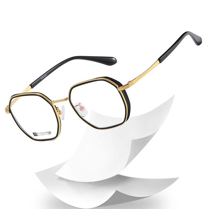 Hotochki Unisex Full Rim Beta Titanium Frame Eyeglasses 6074 Full Rim Hotochki