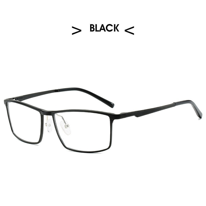 Hdcrafter Men's Full Rim Square Titanium Frame Eyeglasses 6330 Full Rim Hdcrafter Eyeglasses black