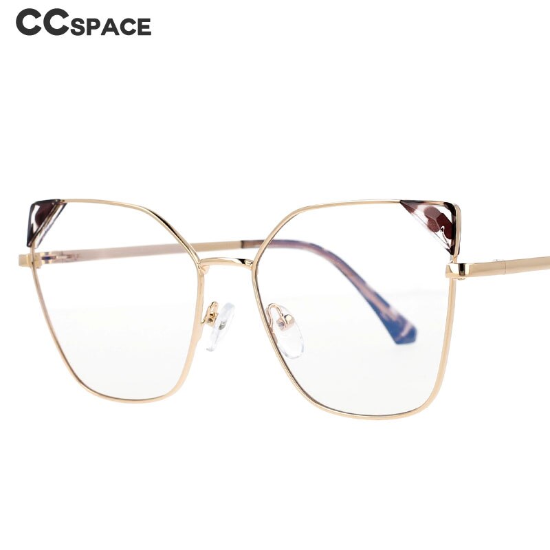CCspace Women's Full Rim Cat Eye Acetate Alloy Frame Eyeglasses 53143 Full Rim CCspace