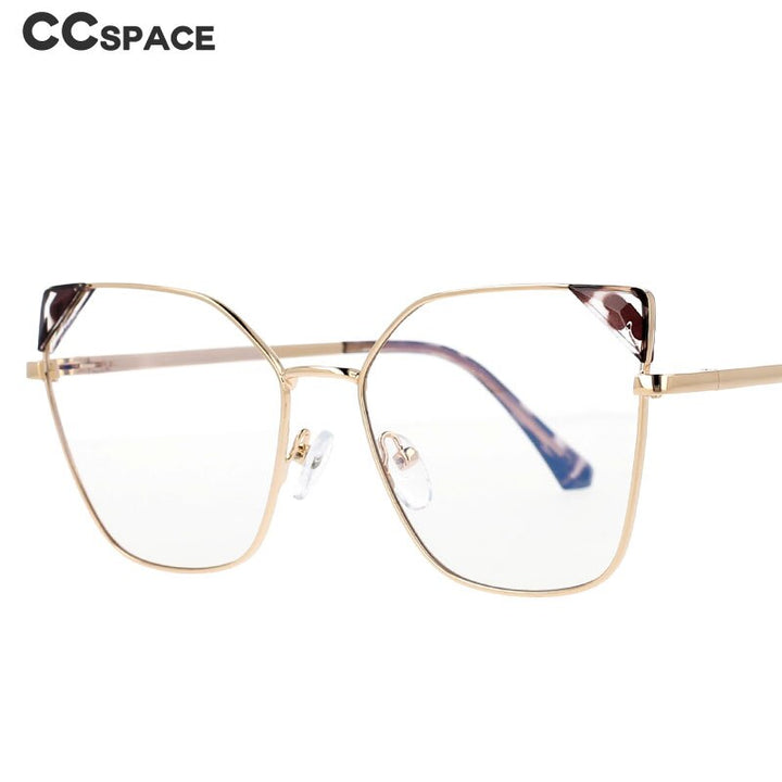 CCspace Women's Full Rim Cat Eye Acetate Alloy Frame Eyeglasses 53143 Full Rim CCspace