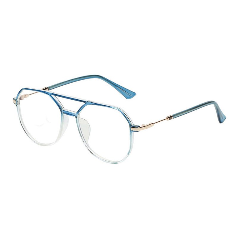 Hotony Unisex Full Rim Large Square Double Bridge Acetate Eyeglasses 30062 Full Rim Hotony Blue