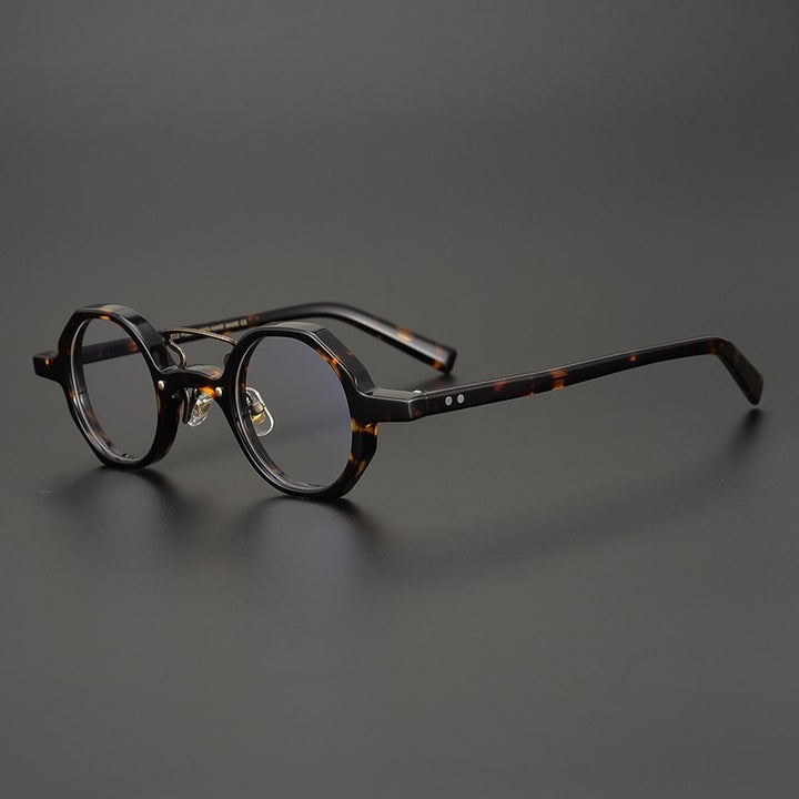Gatenac Unisex Full Rim Round Acetate Double Bridge Frame Eyeglasses Gxyj706 Full Rim Gatenac Tortoise