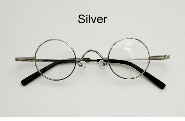 Yujo Unisex Full Rim Round Alloy Eyeglasses 811001 Full Rim Yujo Silver China