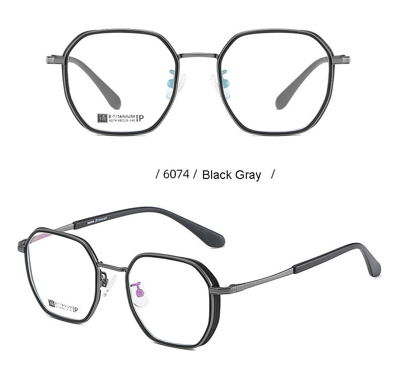 Hotochki Unisex Full Rim Beta Titanium Frame Eyeglasses 6074 Full Rim Hotochki