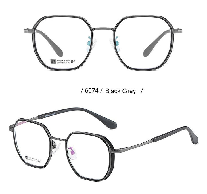 Hotochki Unisex Full Rim Beta Titanium Frame Eyeglasses 6074 Full Rim Hotochki