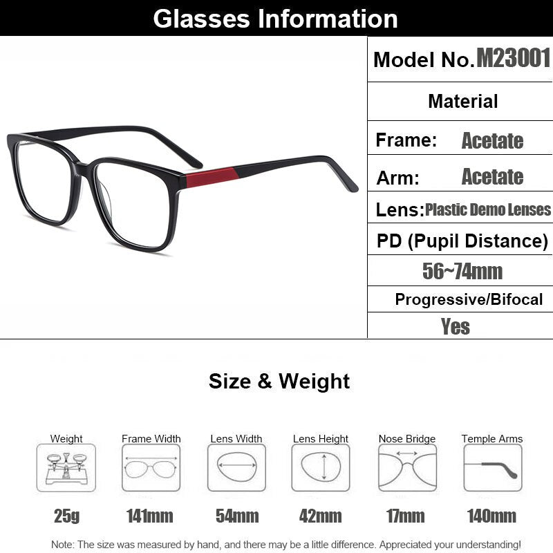 Gmei Women's Eyeglasses Acetate Frame Square M23001 Full Rim Gmei Optical