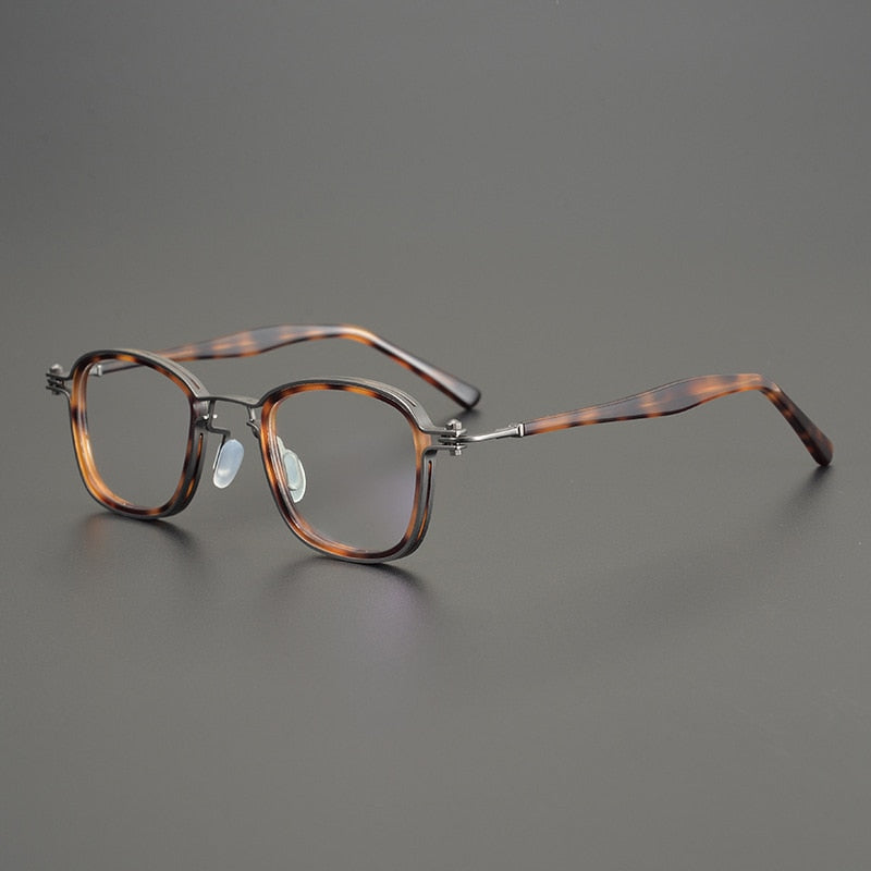 Gatenac Unisex Full Rim Square Acetate Alloy Frame Eyeglasses Gxyj698 Full Rim Gatenac Tortoise
