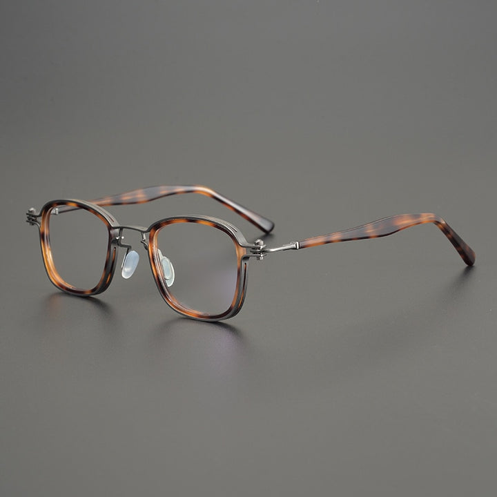 Gatenac Unisex Full Rim Square Acetate Alloy Frame Eyeglasses Gxyj698 Full Rim Gatenac Tortoise
