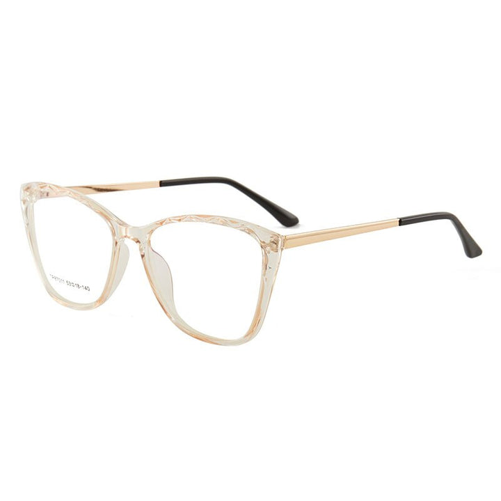 Hotony Women's Full Rim TR 90 Resin Square Cat Eye Frame Eyeglasses 7011 Full Rim Hotony Yellow