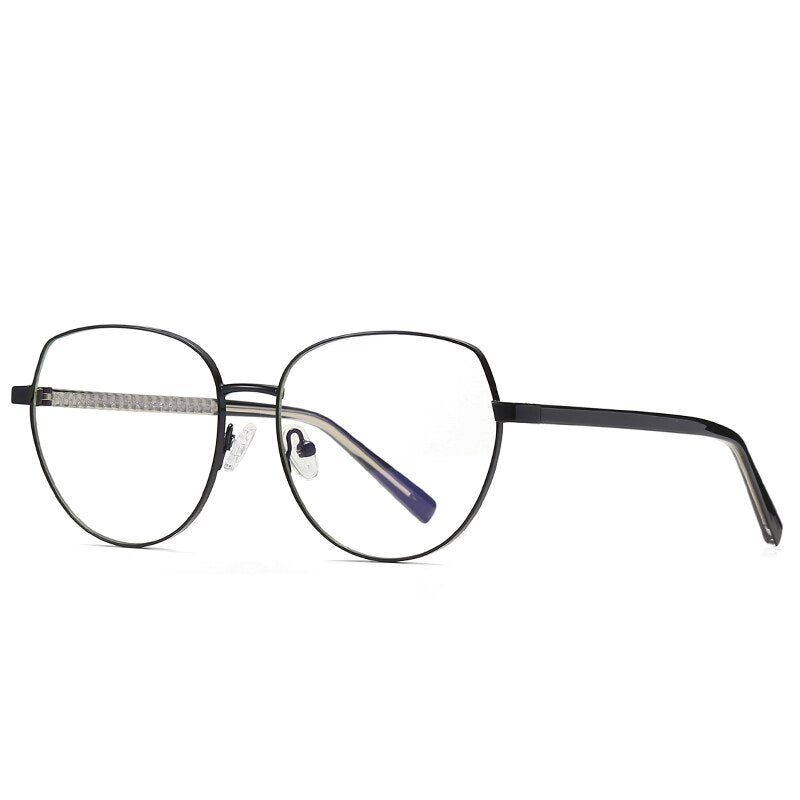 Hotochki Women's Full Rim Oval TR-90 Resin Alloy Frame Eyeglasses 3005 Full Rim Hotochki black