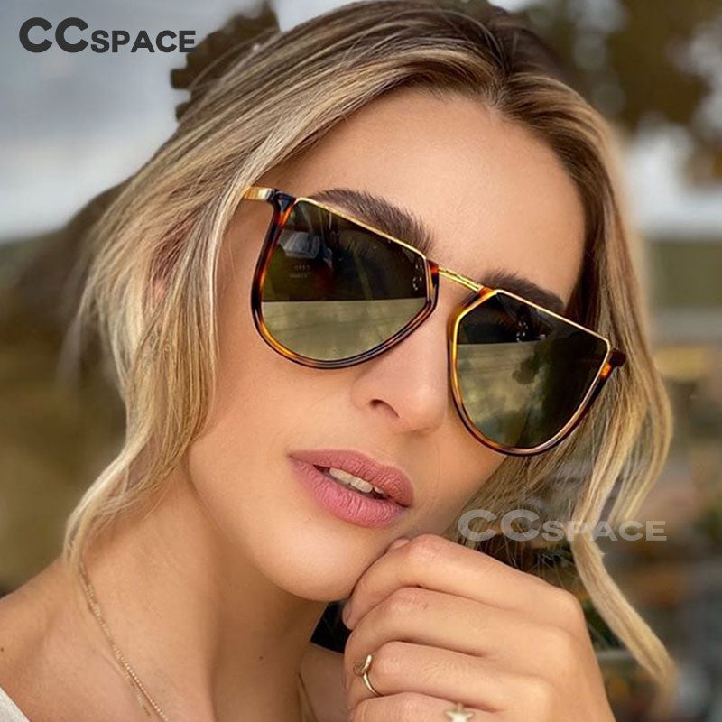 CCspace Women's Full Rim Alloy Polygonal Frame Sunglasses 48041 Sunglasses CCspace Sunglasses