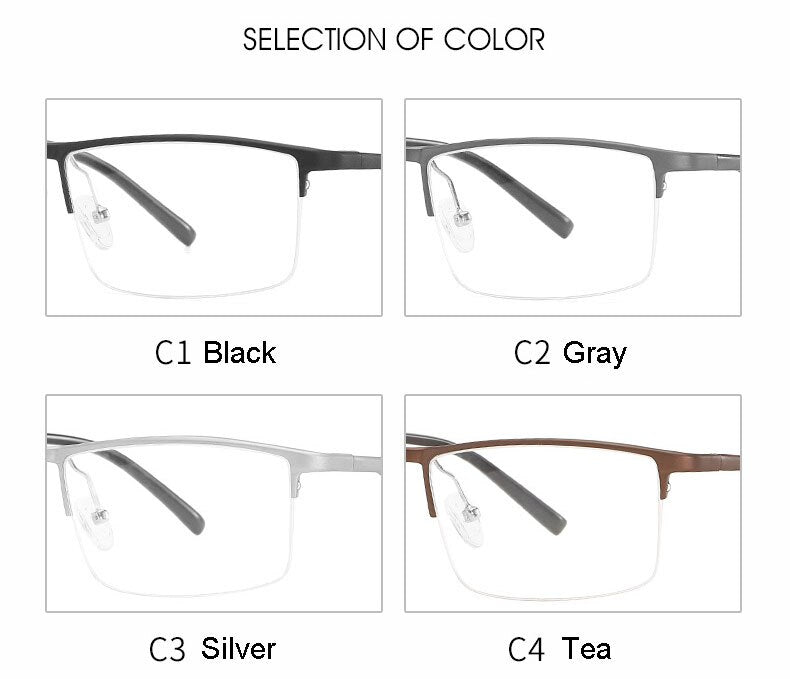Hotochki Unisex Semi Rim Aluminum Magnesium Alloy Frame Eyeglasses 6331 Semi Rim Hotochki