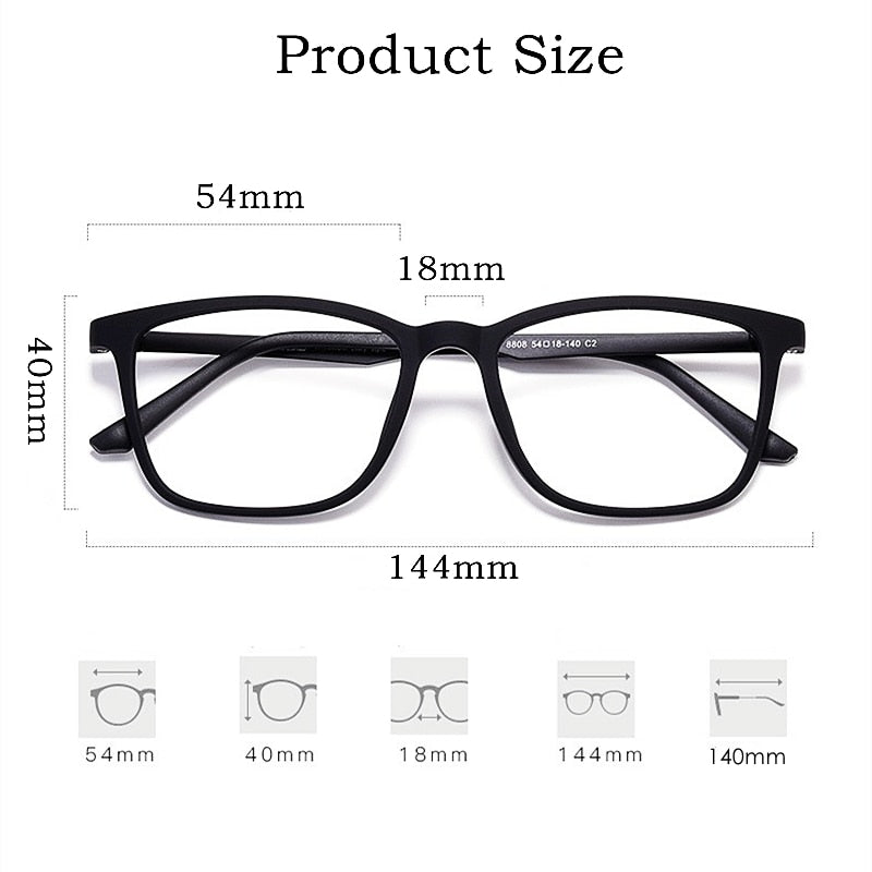 Yimaruili Men's Eyeglasses Square Full Rim Titanium Y8808 Full Rim Yimaruili Eyeglasses