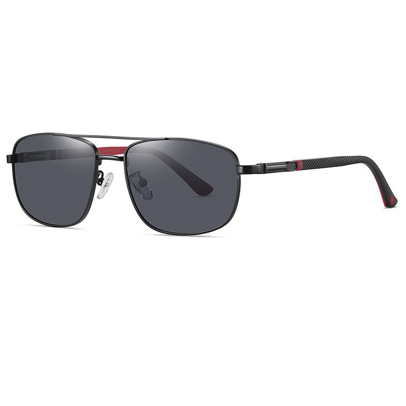 Reven Jate Men's Full Rim Square Alloy Polarized Sunglasses 6313 Sunglasses Reven Jate BLACK-black