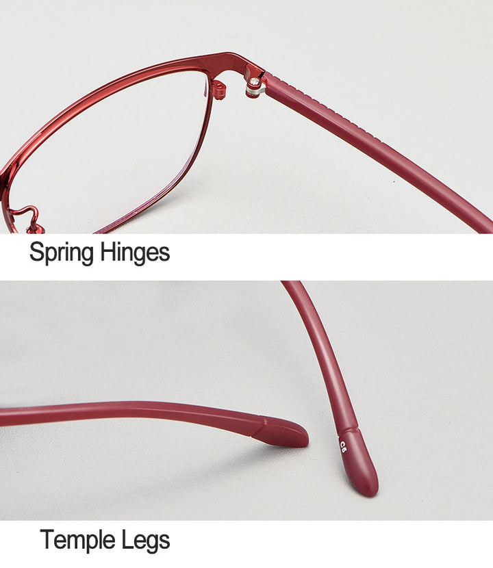 Hotony Women's Full Rim TR 90 Resin Alloy Square Frame Eyeglasses 3569 Full Rim Hotony