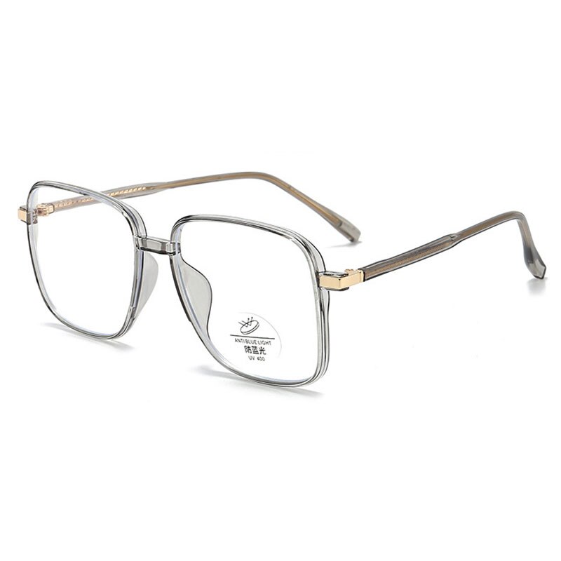 Hotony Unisex Full Rim Square TR 90 Resin Frame Eyeglasses 8877 Full Rim Hotony Transparent Gray-C4