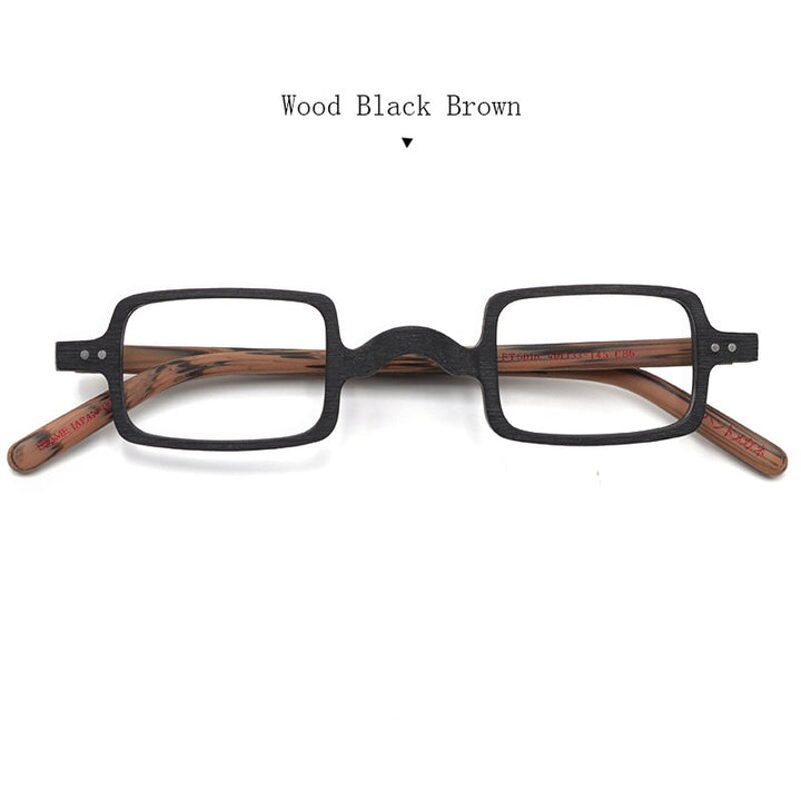 Hdcrafter Unisex Full Rim Square Acetate Wood Frame Eyeglasses Ft6016 Full Rim Hdcrafter Eyeglasses Wood Black Brown